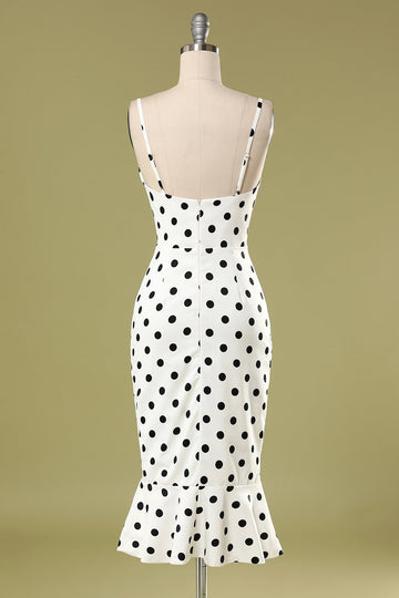 Black and White Polka Dots Mermaid Dress